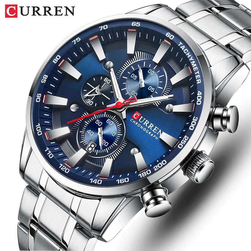 Luxury CURREN Quartz Men’s Watch Waterproof Sport Chronograph - Smarsty