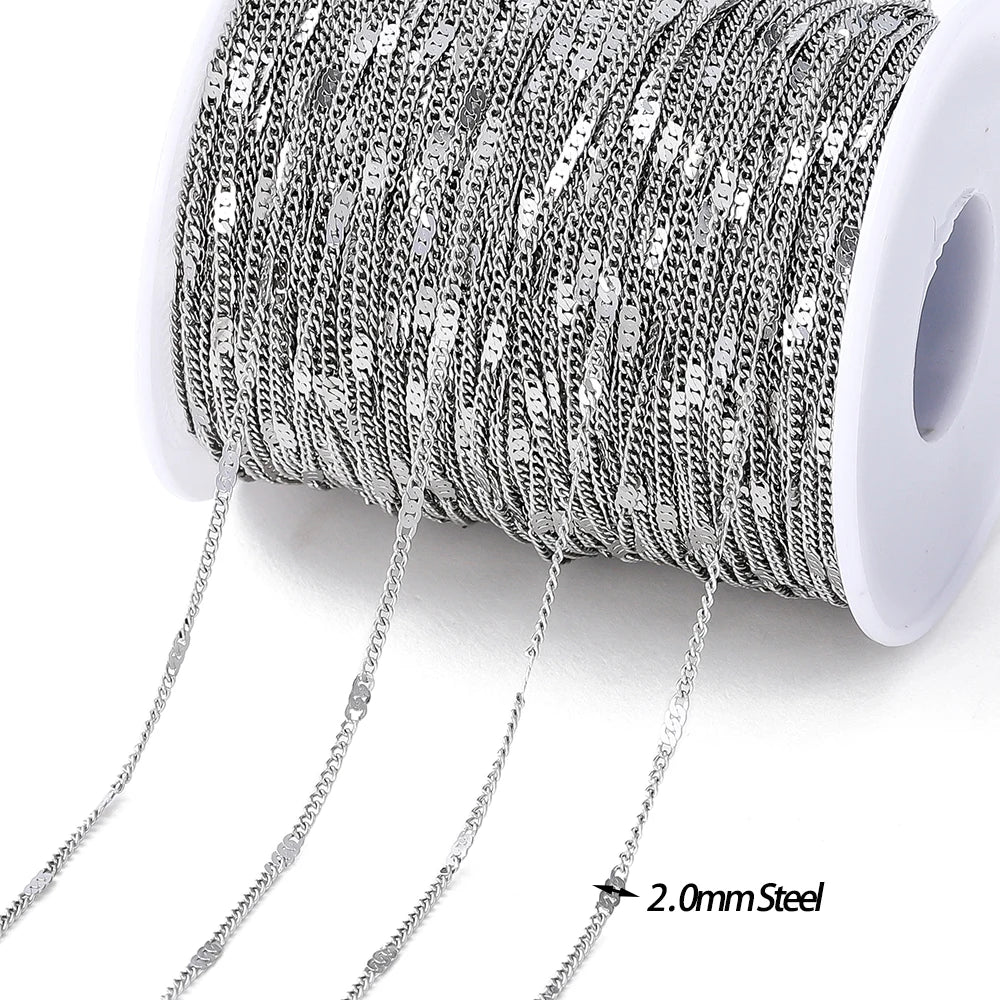 No Fade 2M Gold Stainless Steel Beaded Chain Durable - Smarsty