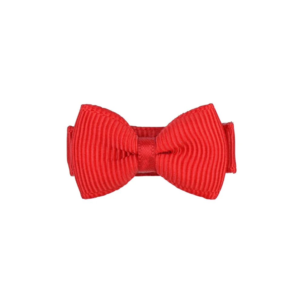 Mini Hair Bows Clip For Baby Girls Ribbon Covered Secure - Smarsty