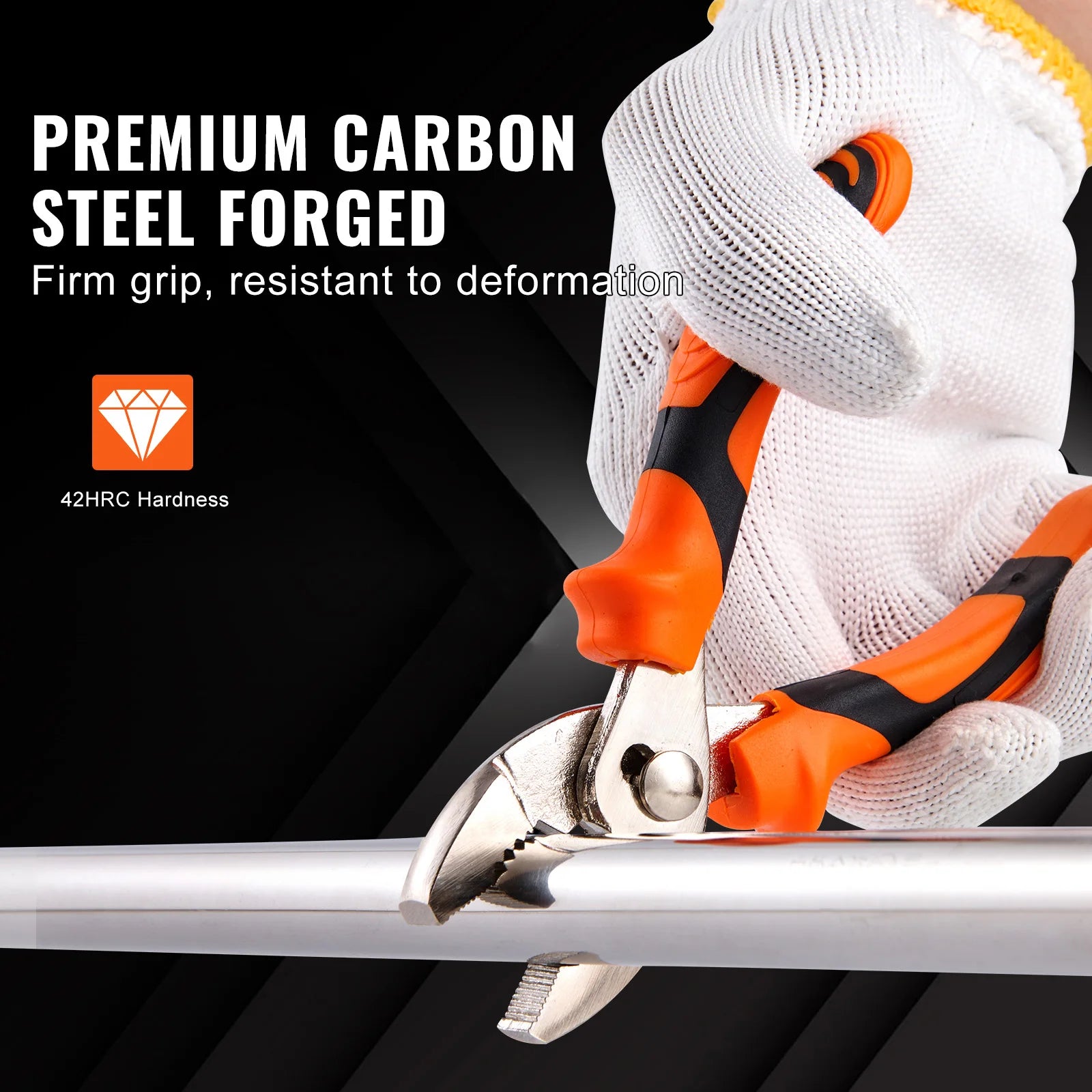 SucceBuy 8-Piece Pliers Set High Carbon Steel 12"/10"/8" Groove Joint Pliers 8" Linesman's Pliers 8" Long Nose Pliers