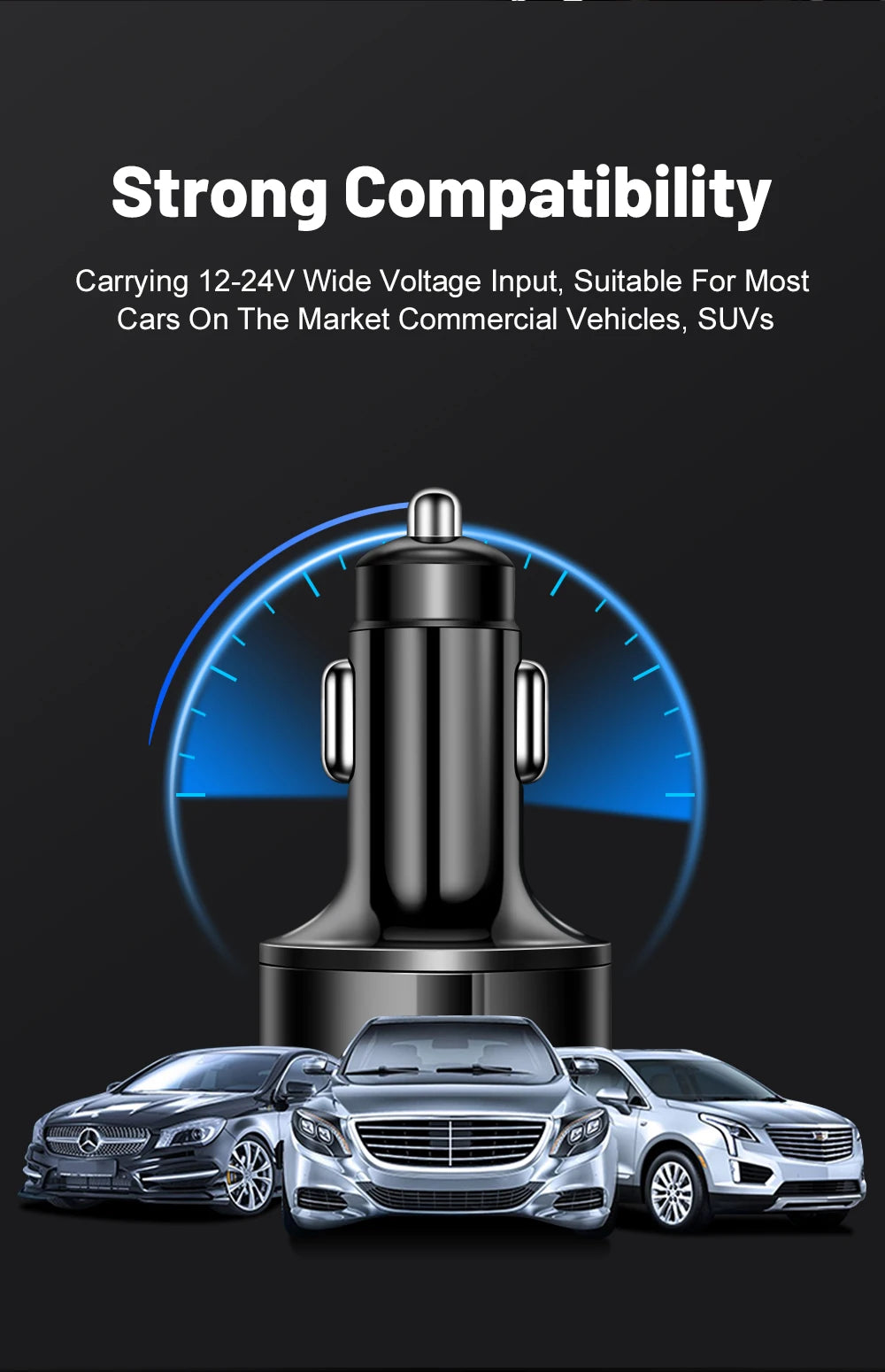 Ultra High Efficiency Car Charger With PD QC30 Six Ports - Smarsty