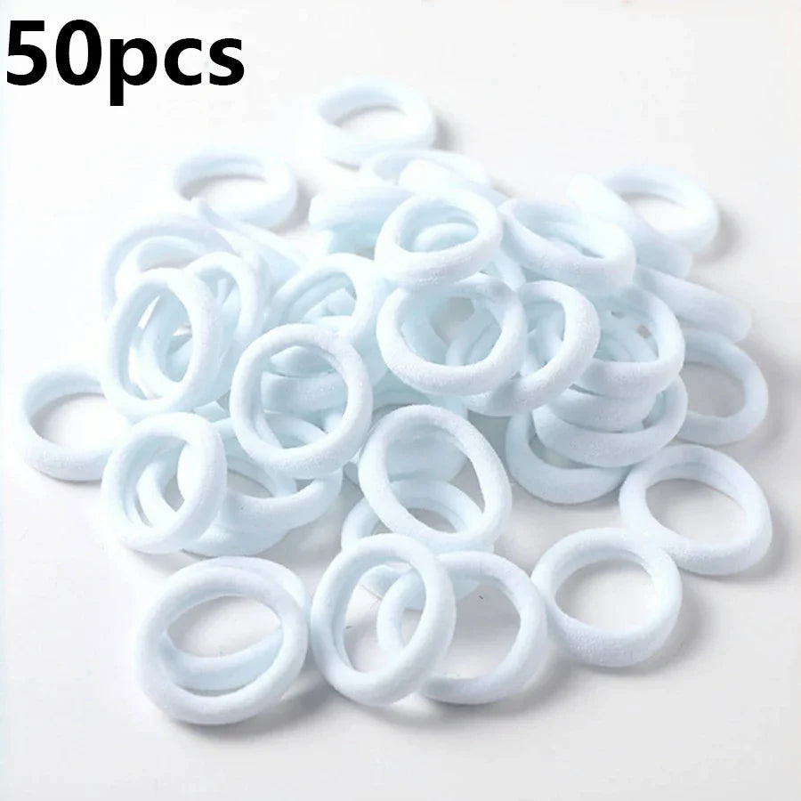 50 Pack Nylon Scrunchies Soft Stretchy No Damage Hold - Smarsty