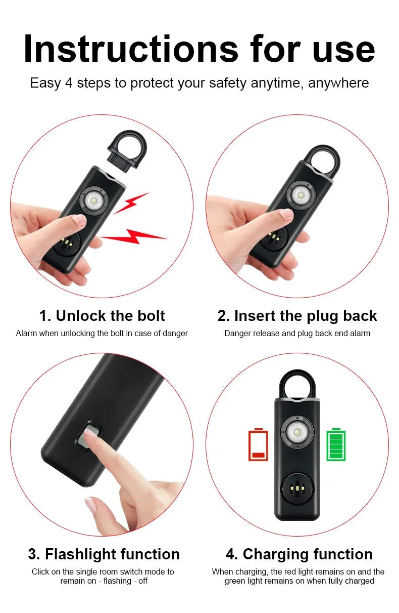He Original Personal Safety Siren for Women - 130dB Siren, Strobe & Key Chain 3 Pop Colors AF2004 Anti Robbery Call for Help by Smarsty