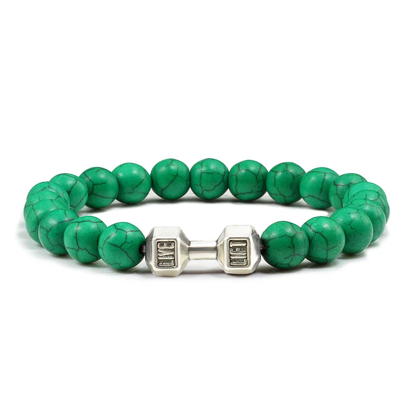 Natural Stone Dumbbell Bead Bracelet for Energy and Style - Smarsty