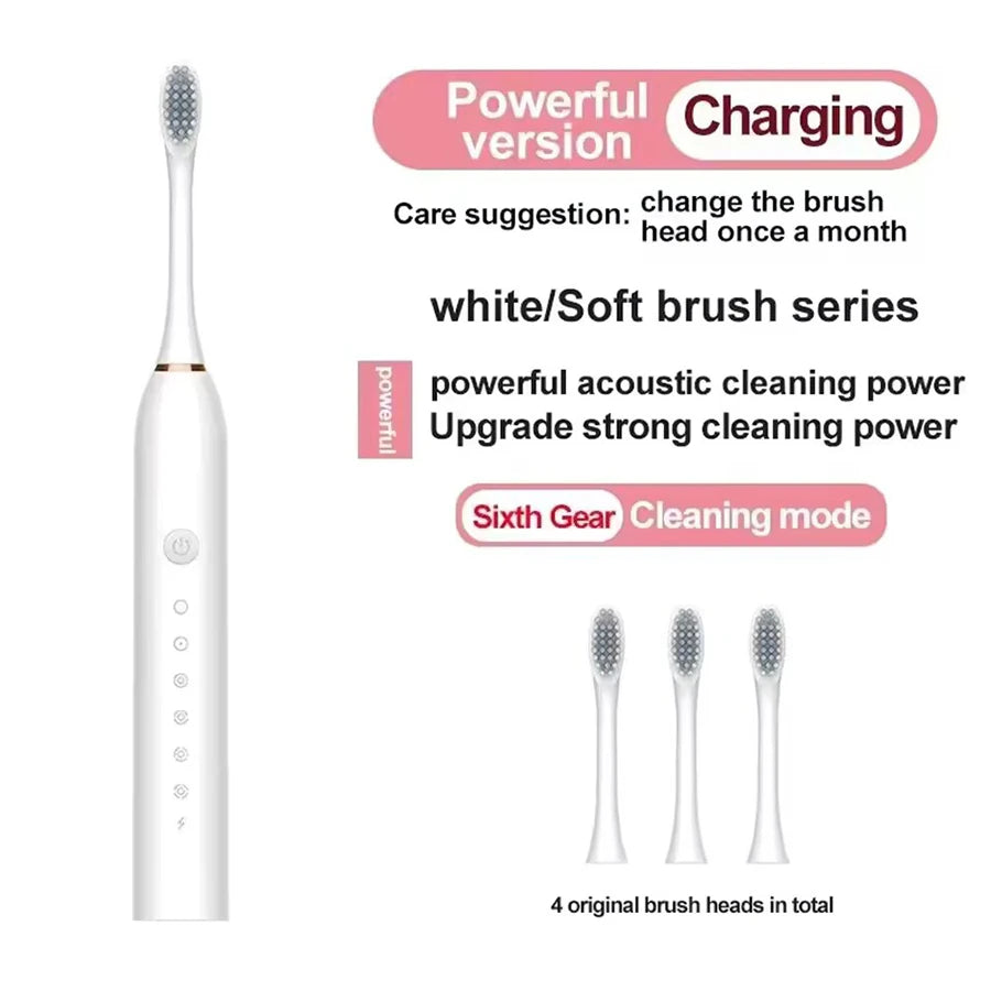 Electric Ultrasonic Toothbrush with Six Speed Modes - Smarsty