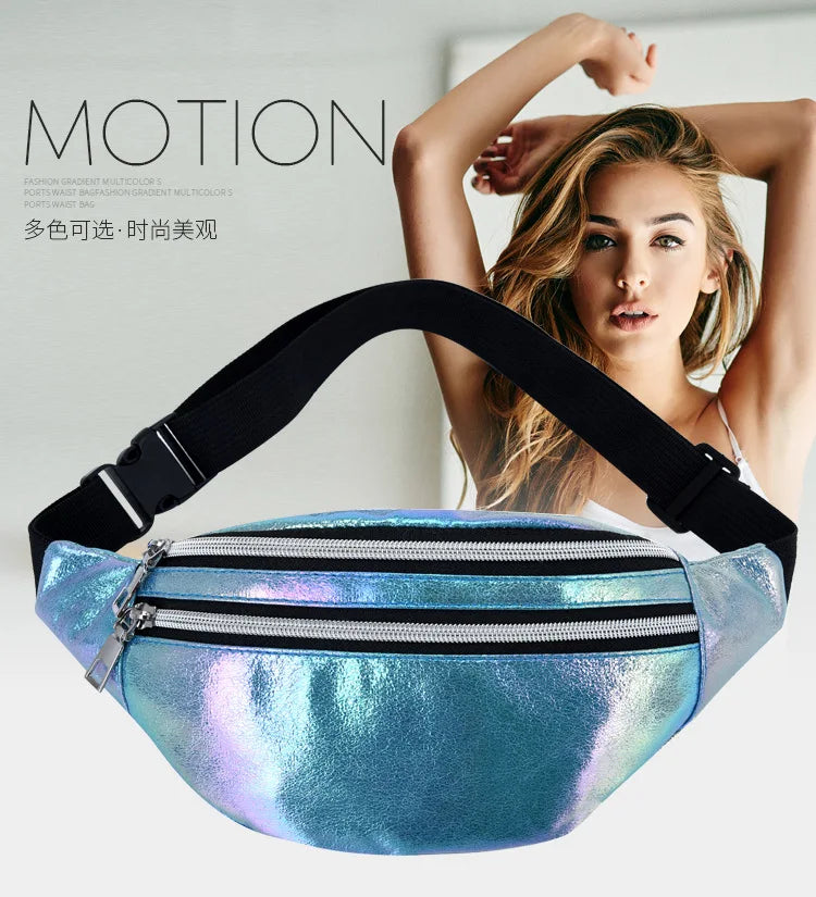 Holographic Fanny Pack Waist Bag For Travel And Beach - Smarsty