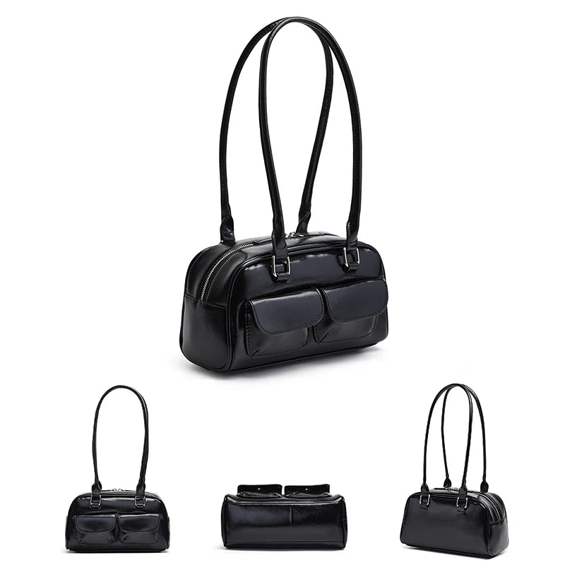PU Leather Bowling Bag For Women With Multi Pocket Storage - Smarsty