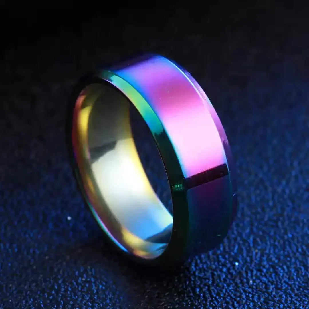 Stainless Steel Black Wedding Band Ring for Couples - Smarsty
