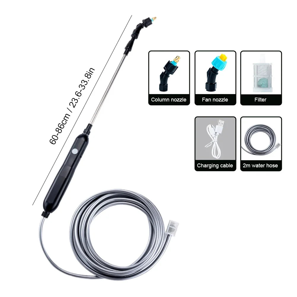 Portable Electric Sprayer with Adjustable Nozzles and Telescopic Handle - Smarsty