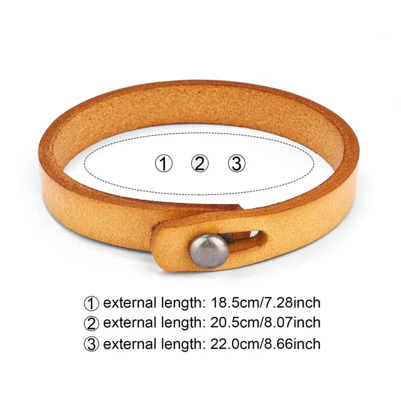Vintage Genuine Leather Wrap Bracelet Durable Punk Wristband - Smarsty
