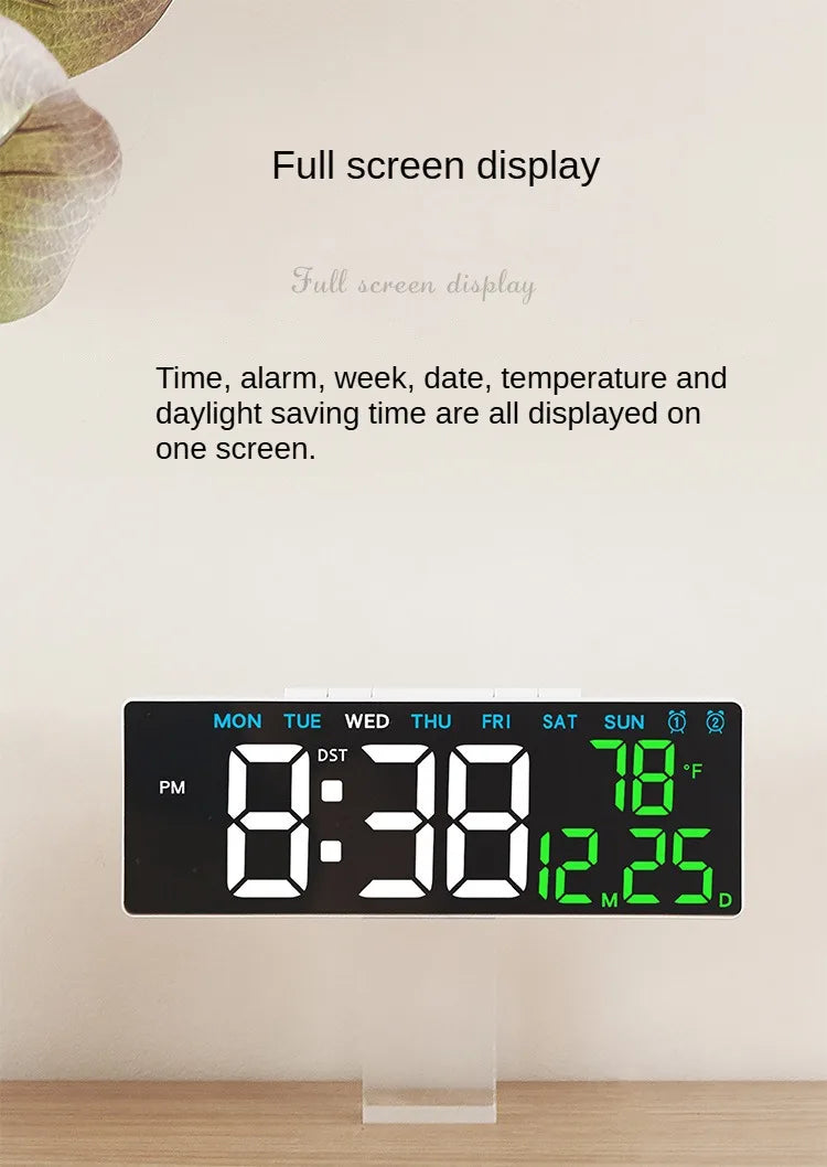 Digital LED Alarm Clock with Adjustable Brightness and Temperature Display - Smarsty