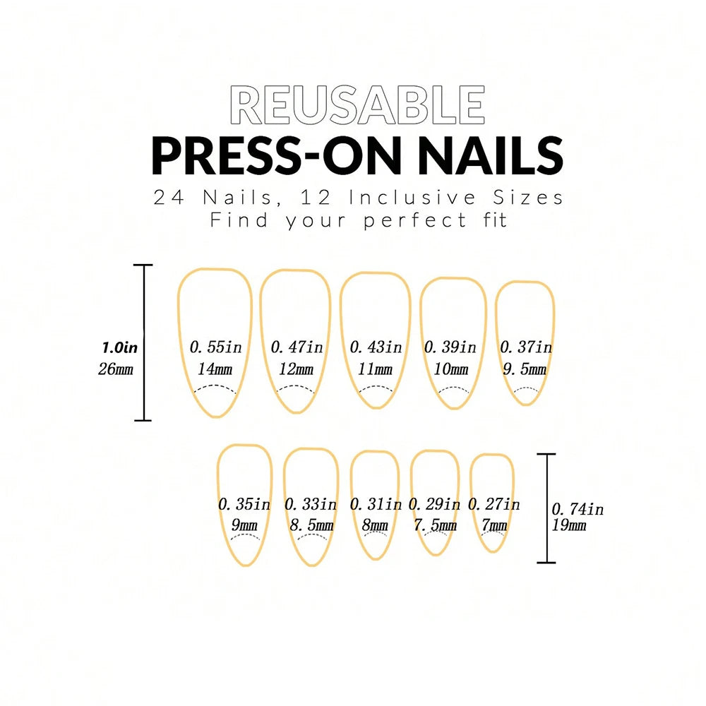 Wine Red Almond Press On Nails 24PCS for Effortless Glam - Smarsty