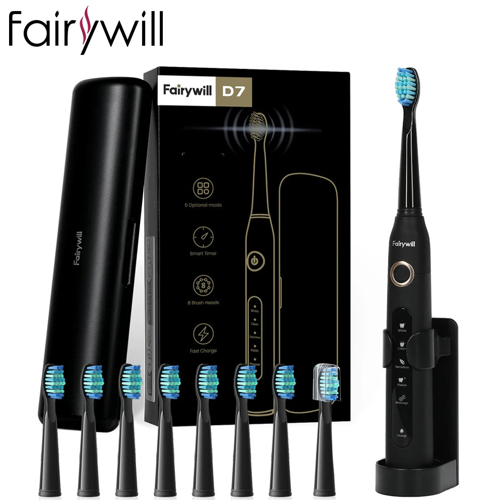 Fairywill FW507 Electric Sonic Toothbrush with Travel Case - Smarsty