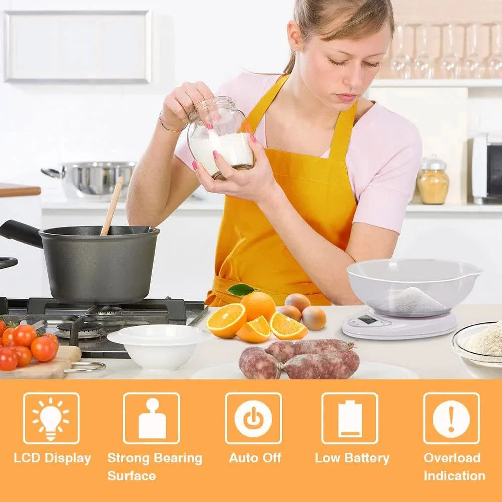 5kg/1g 1kg/0.1g Portable Digital Scale LED Electronic Scales Postal Food Measuring Weight Kitchen LED Electronic Scales by Smarsty