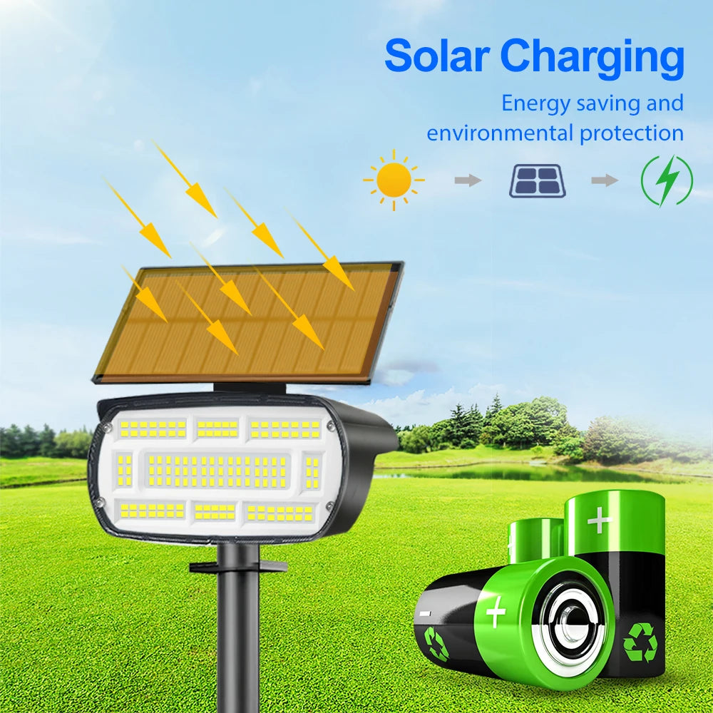 Solar Powered LED Spotlights for Outdoor Landscape Lighting - Smarsty