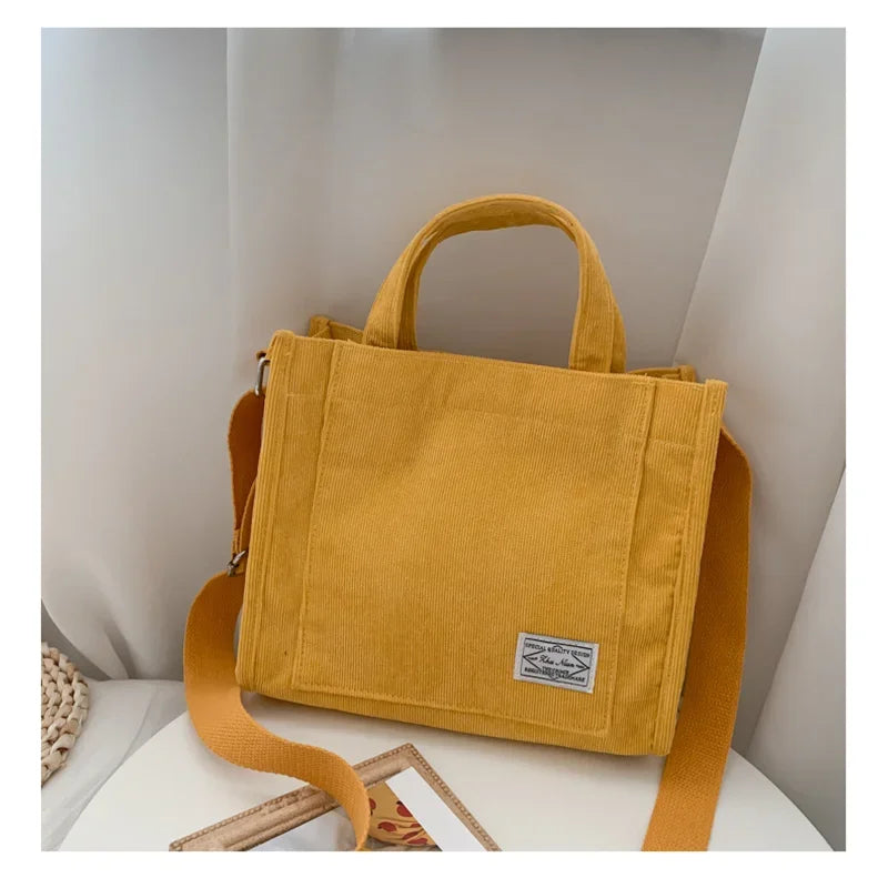 Corduroy Women Handbag Large Capacity Shoulder Bag - Smarsty
