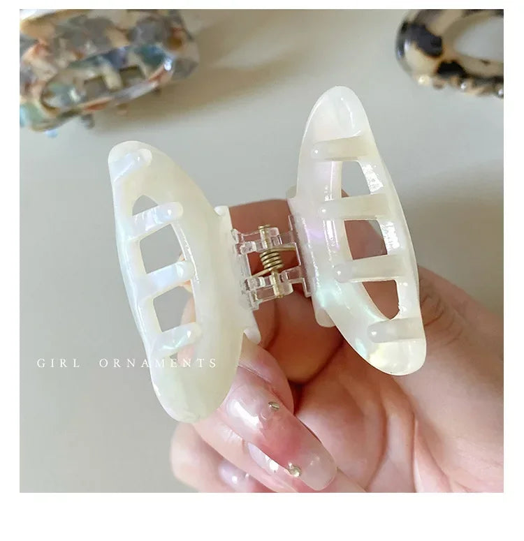 Small Acetate Hair Claw Clips Elegant Colorful Hollow - Smarsty