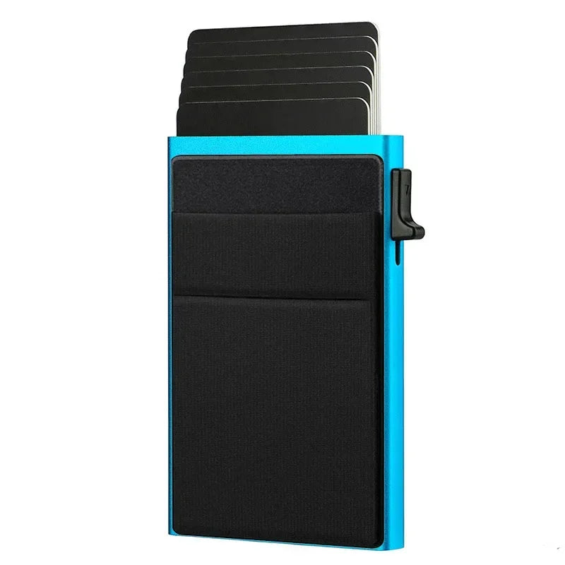 Anti Rfid Blocking Protected Magic ID Bank Credit Card Holder Men Thin Slim Minimalist Smart Magic Wallets Metal Cardholer Case