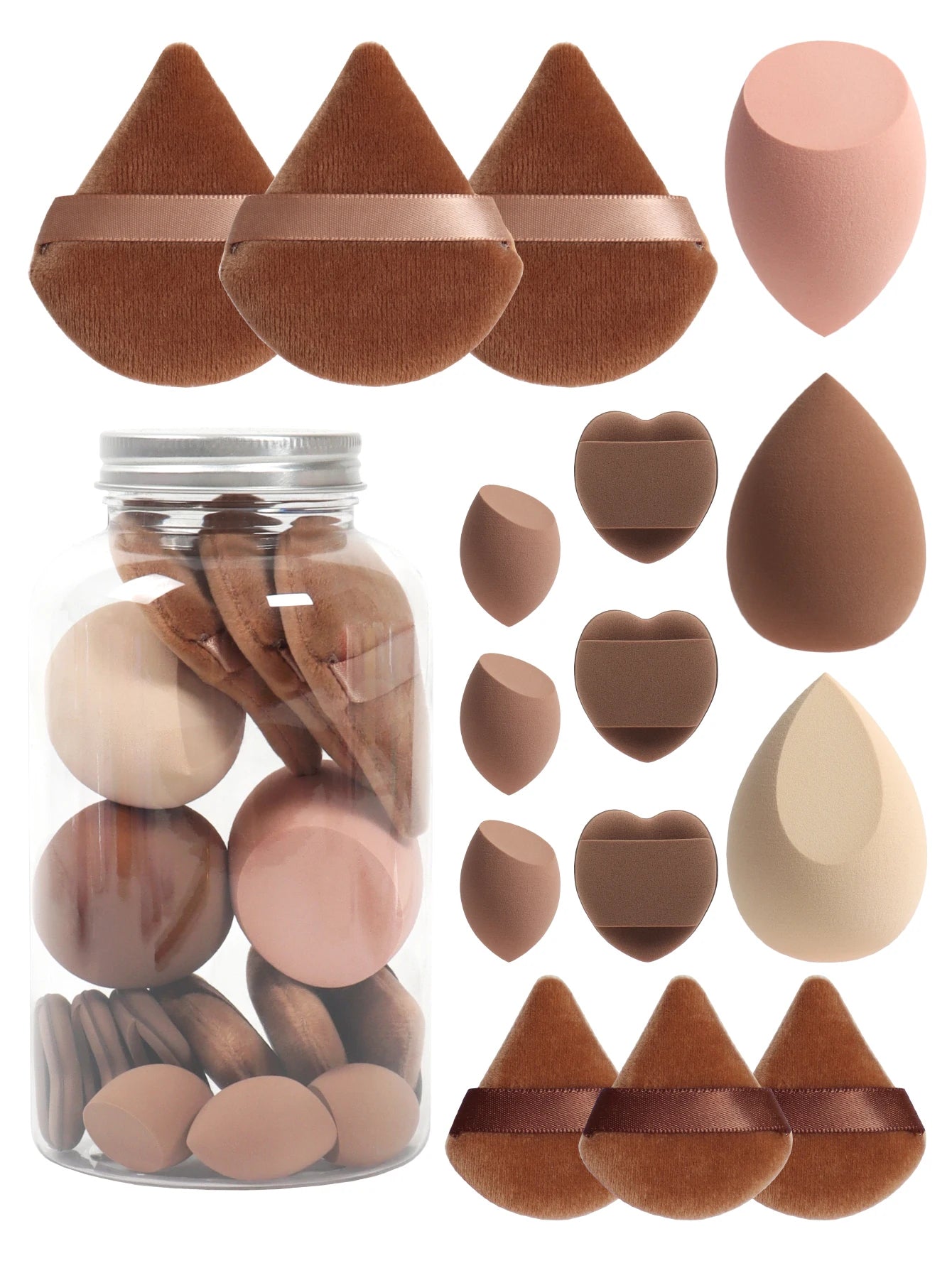 Spring Cosmetic Puff Set with Mini Makeup Eggs and Cushions - Smarsty