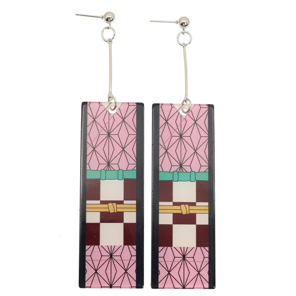 Acrylic Tanjiro Earrings for Women Anime Cosplay Jewelry - Smarsty