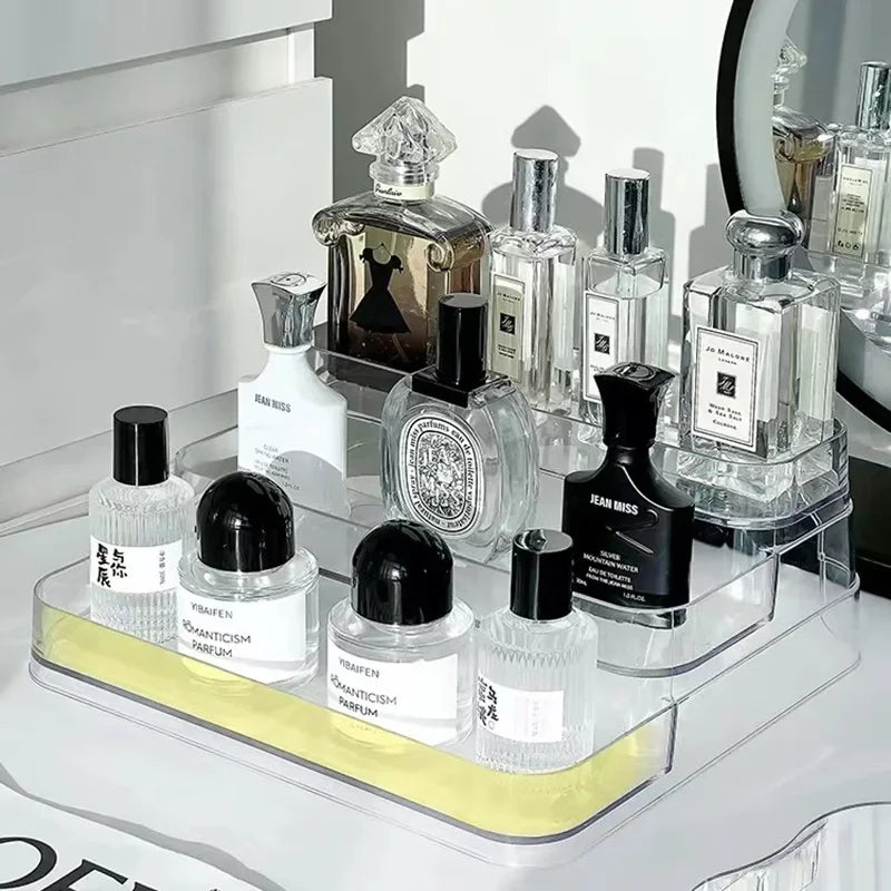 3 Tier Desktop Perfume Shelf PET Cosmetic Organizer Perfume Storage Rack Doll Display Stand Kitchen Seasoning Organizer by Smarsty