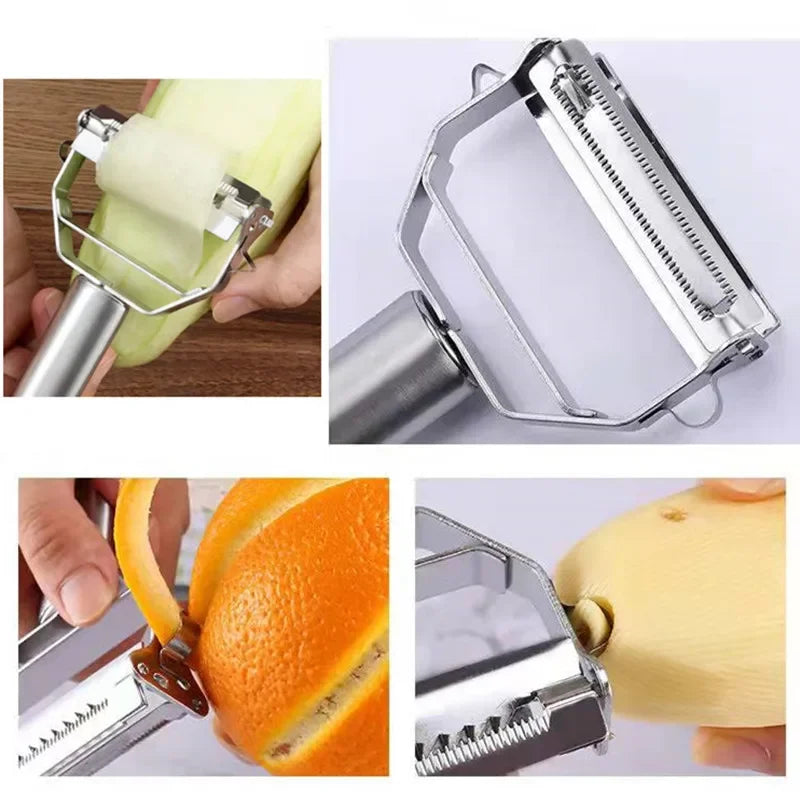 Stainless Steel Peeler Fruit Vegetable Multifunction Grater Julienne Peeler Slice Melon Potato Carrot Cucumber Home Kitchen Tool by Smarsty