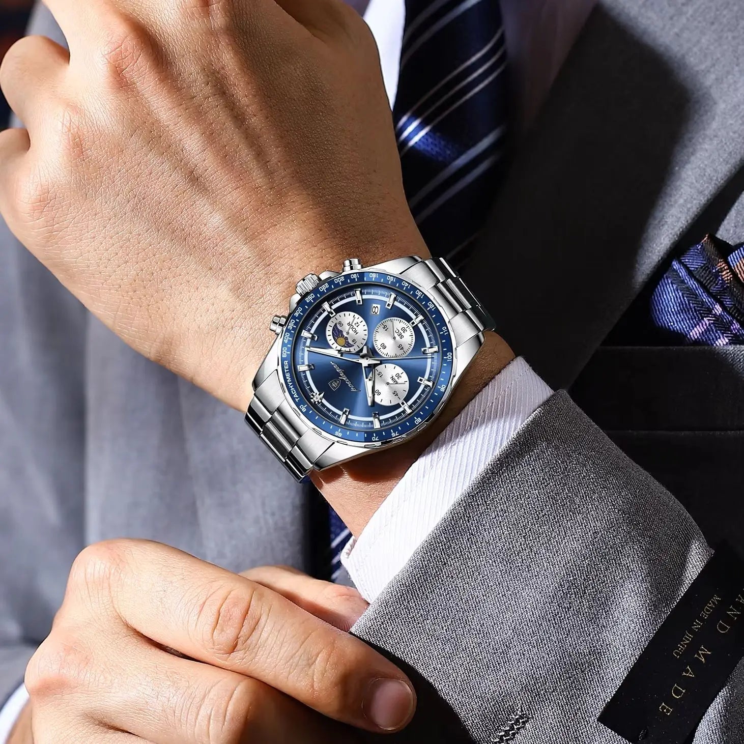 Waterproof Stainless Steel Men's Chronograph Watch - Smarsty