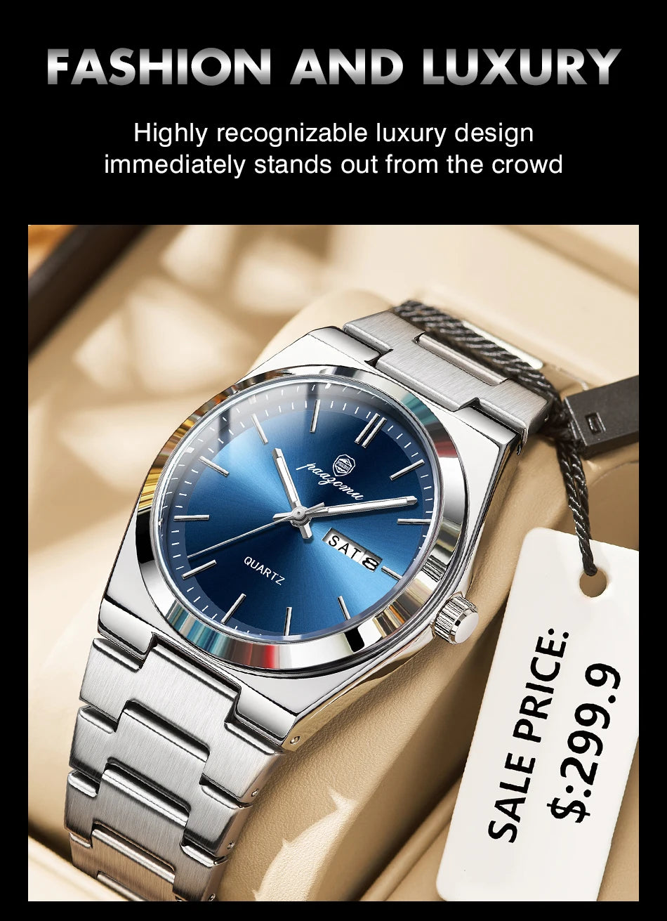 Luxury Waterproof Quartz Men's Watch with Luminous Features - Smarsty