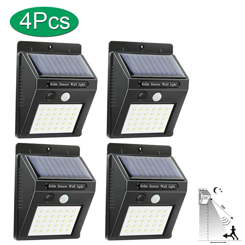 Solar Powered LED Motion Sensor Outdoor Wall Light - Smarsty