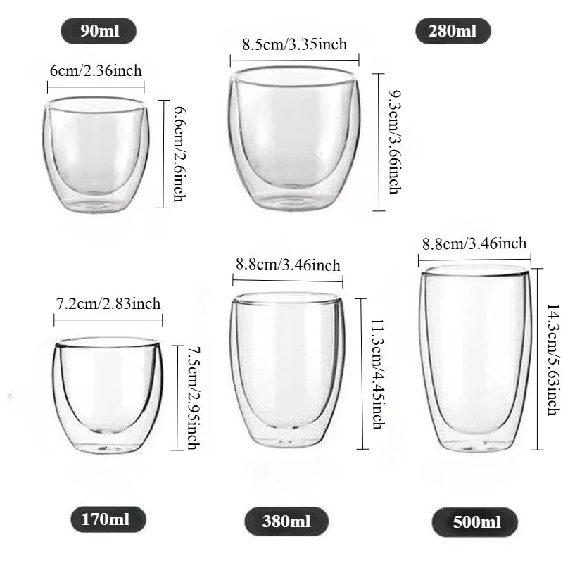 Double Wall Insulated Glass Cups for Hot Drinks - Smarsty