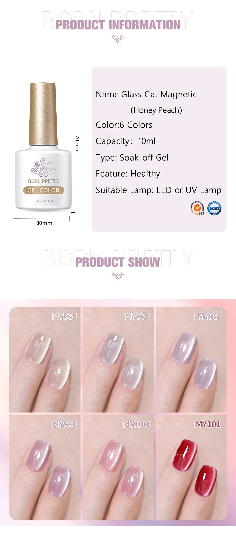 Born Pretty Sparkling Magnetic Gel Nail Polish - Smarsty