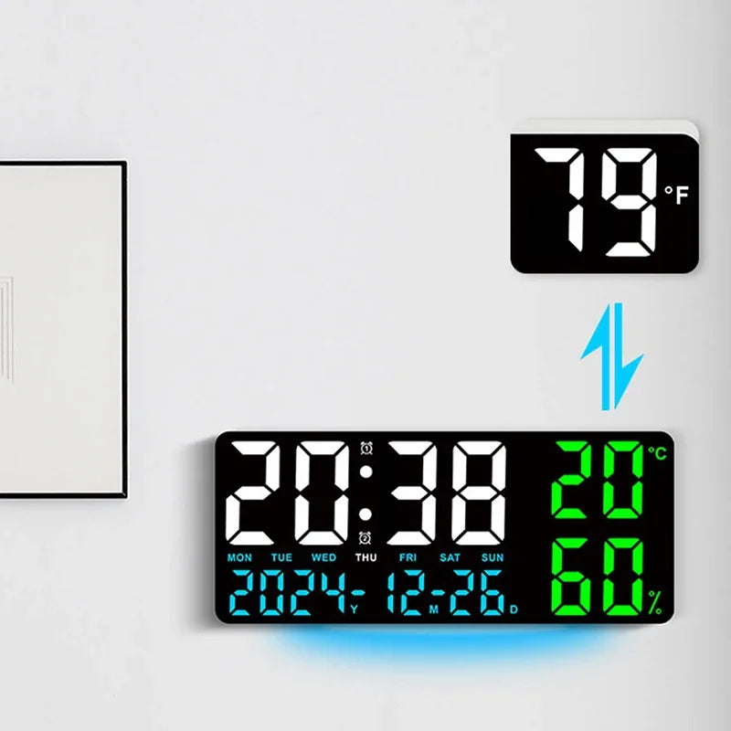 Digital Wall Clock with Remote Control and Humidity Display - Smarsty