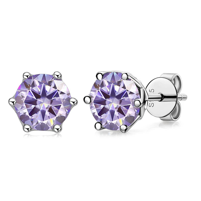 1 CT D Color Moissanite Stud Earrings Sparkling 925 Silver - Smarsty
