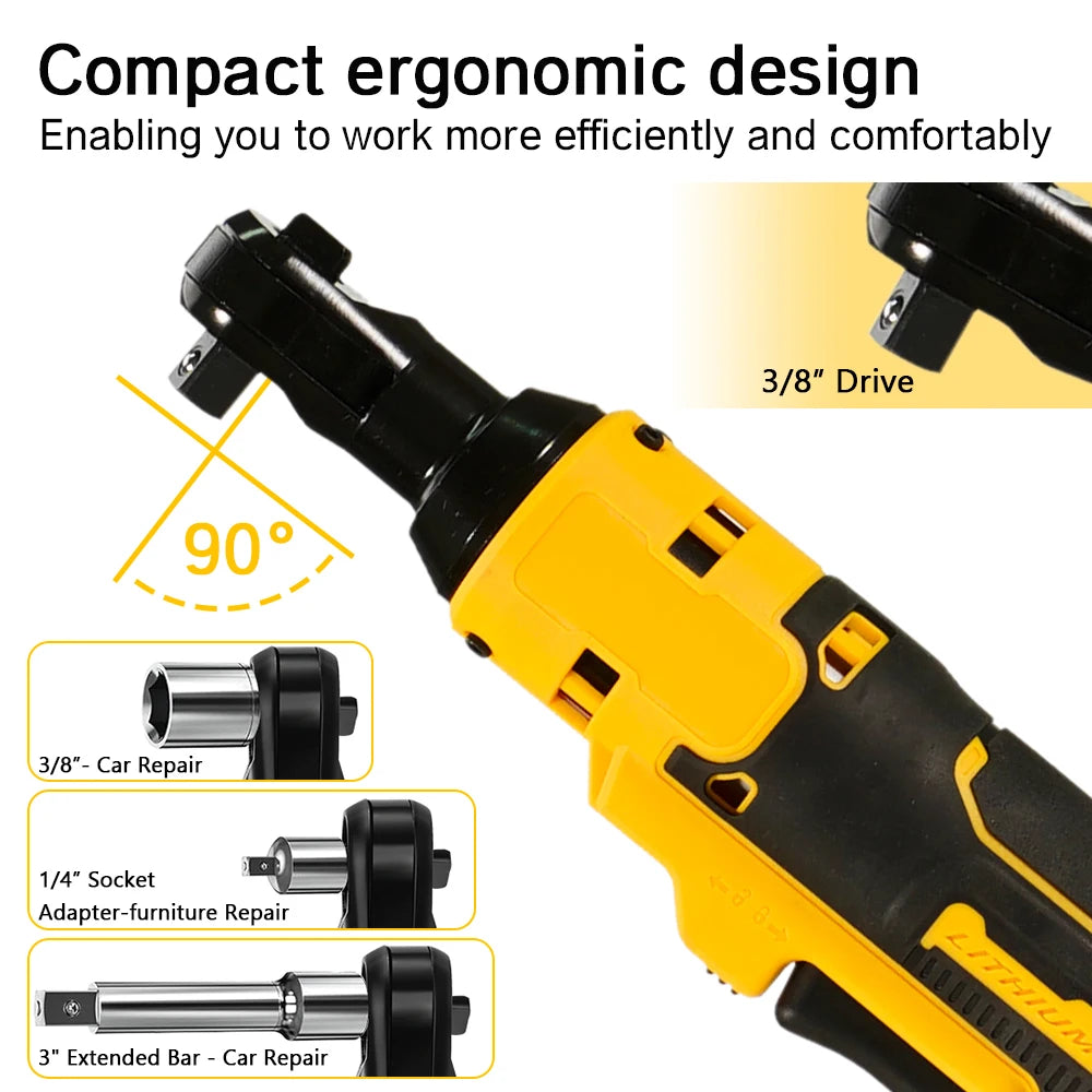 Cordless Electric Ratchet Wrench 500N.M for Quick Nut Removal - Smarsty