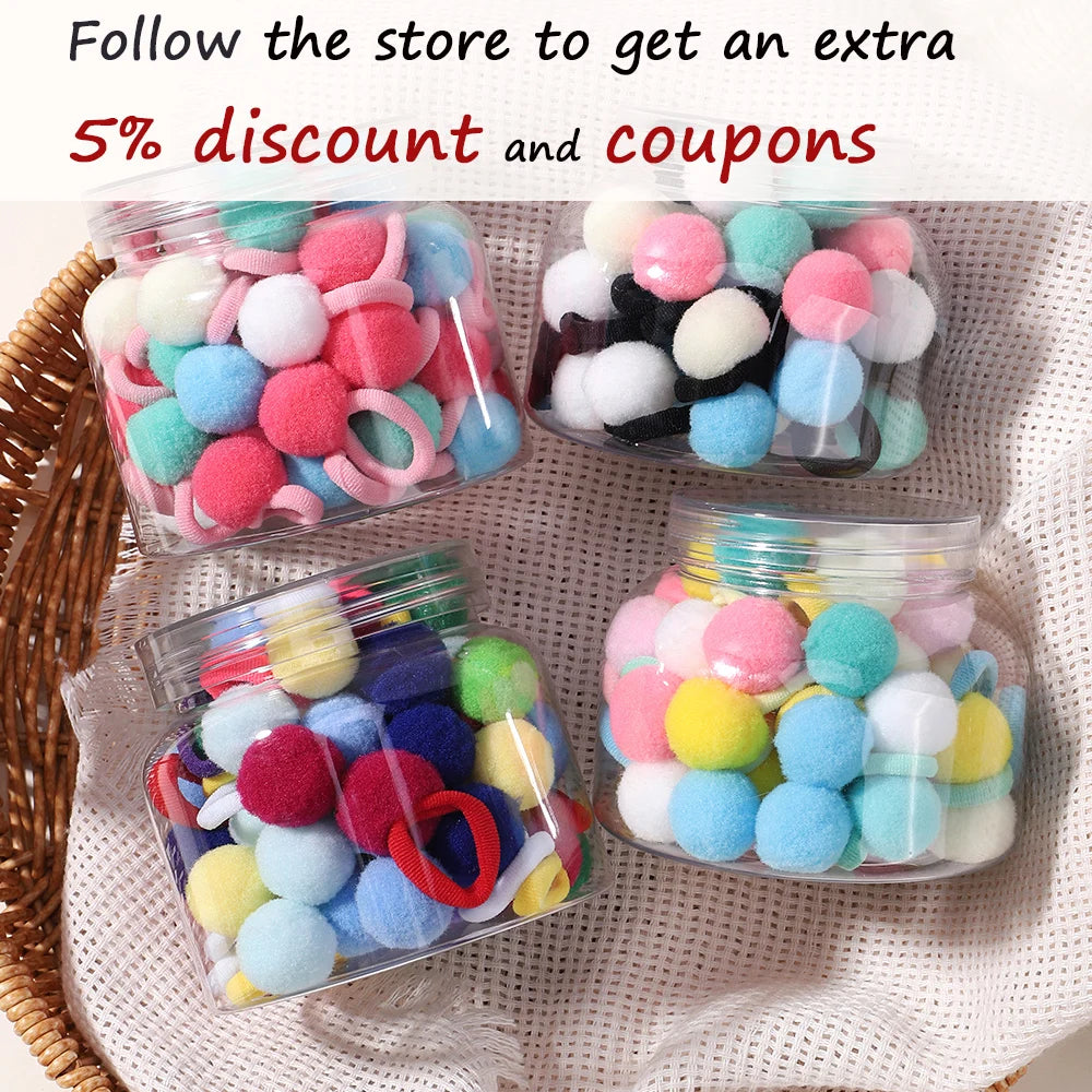 Kids Plush Hair Bands 20 Pack Soft Scrunchies For Children - Smarsty