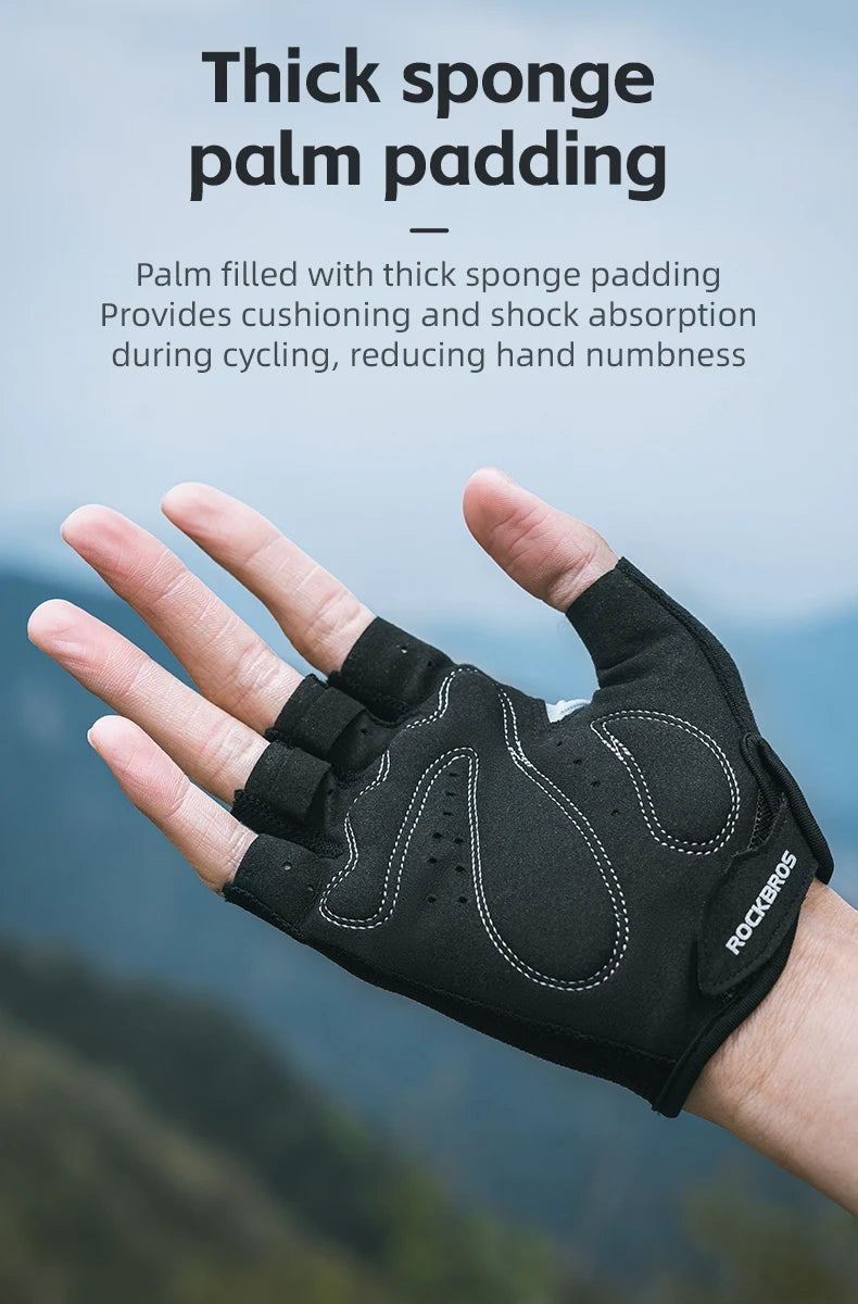 RockBros Breathable Half Finger Cycling Gloves with Anti Slip Pads - Smarsty