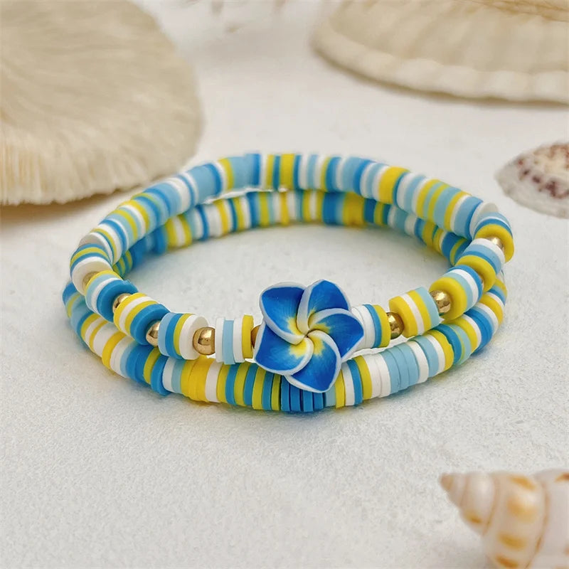 Multicolor Polymer Clay Beads Bracelets Set for Women - Smarsty