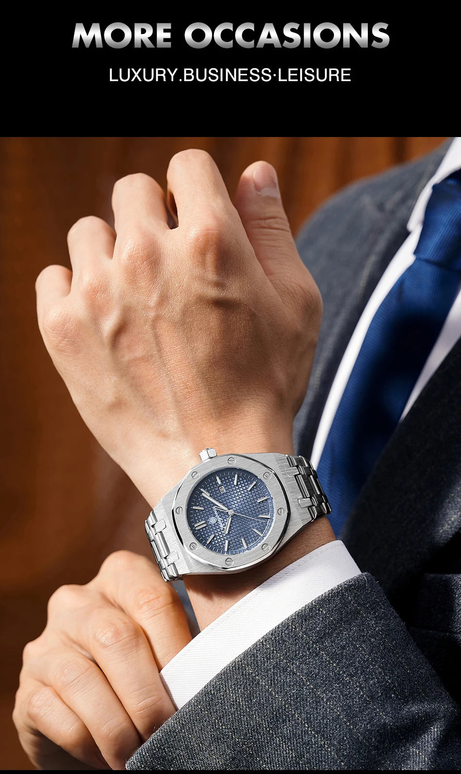 Luxury Waterproof Quartz Watch with Luminous Date Feature - Smarsty