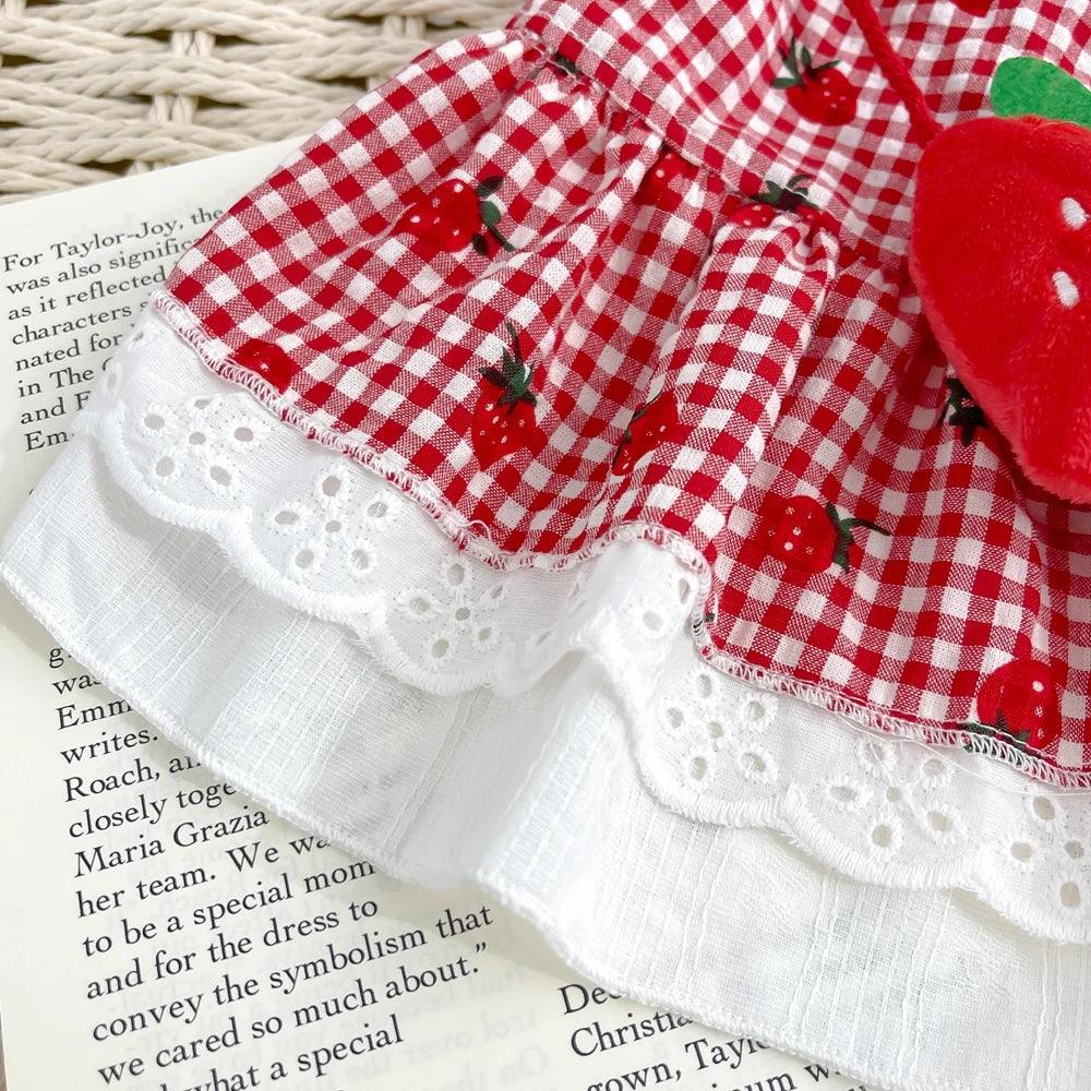 Cute Strawberry Dress for Dogs Summer Apparel - Smarsty