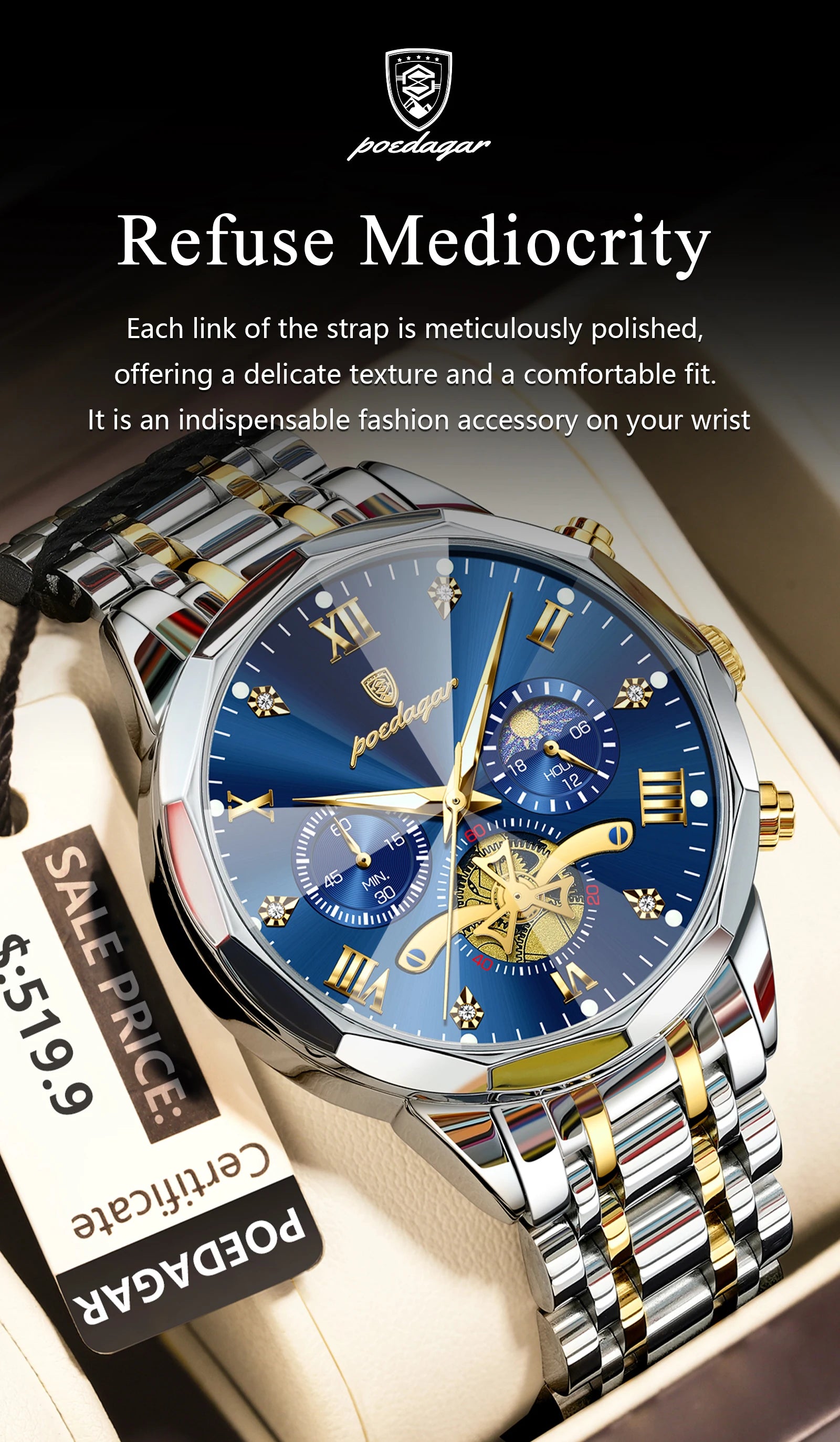 Luxury Waterproof Men's Chronograph Watch with Luminous Features - Smarsty