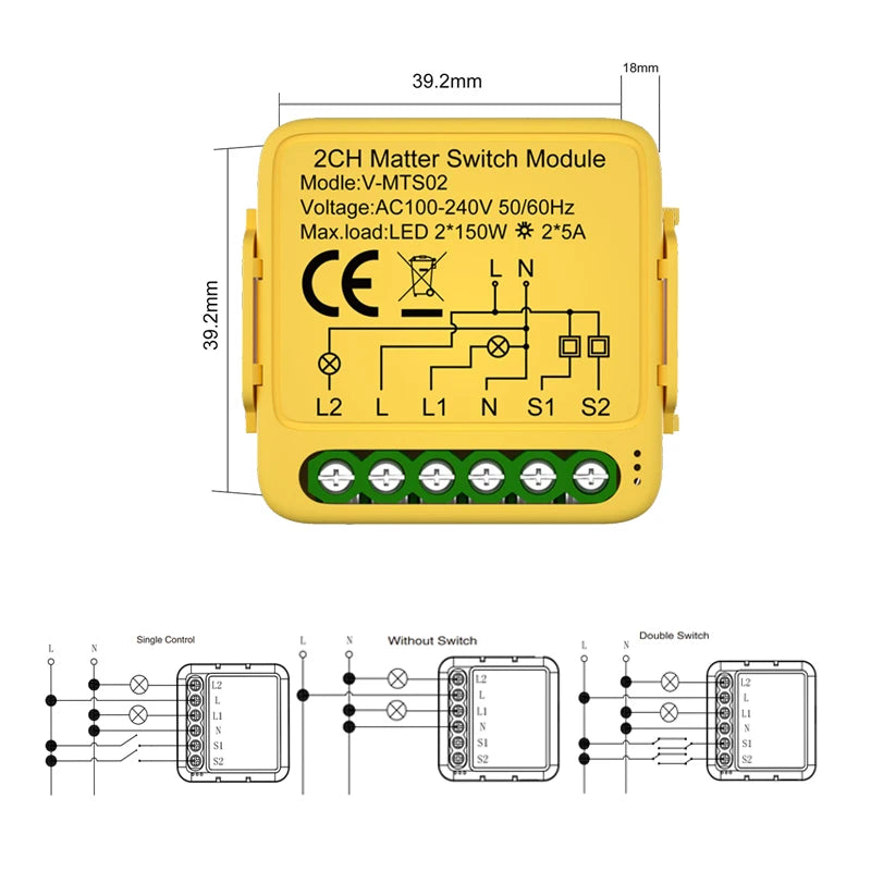 Matter WiFi Smart Switch Module For Home Automation - Smarsty
