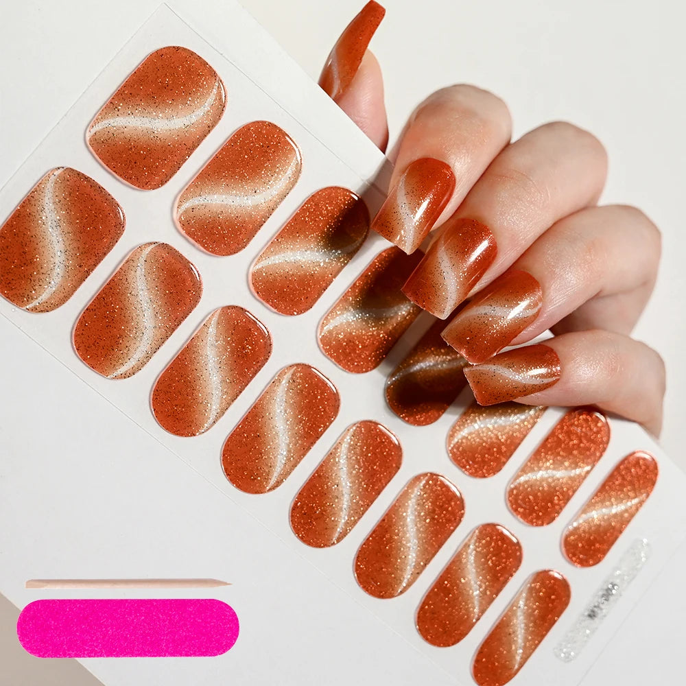 Long-Lasting Semi-Cured Gel Nail Stickers for Easy Application - Smarsty