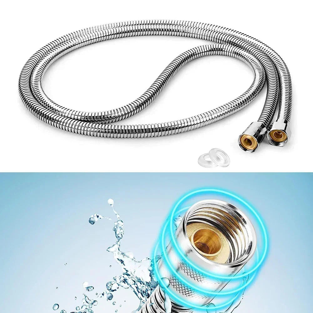 Stainless Steel Shower Hose Extension Tube 2M Durable Water Supply - Smarsty