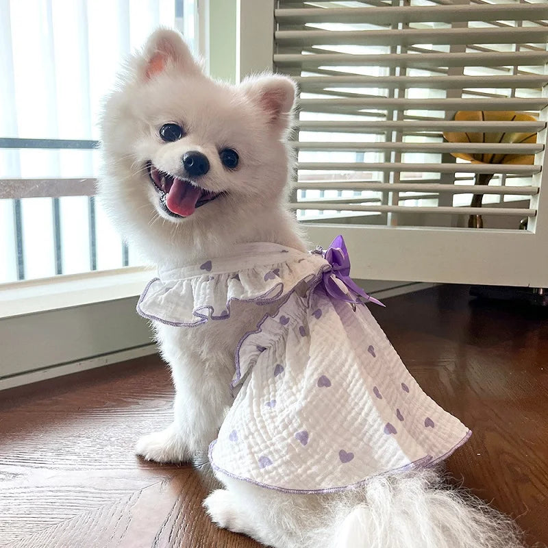Summer Dog Cooling Dress with Cute Heart Print - Smarsty