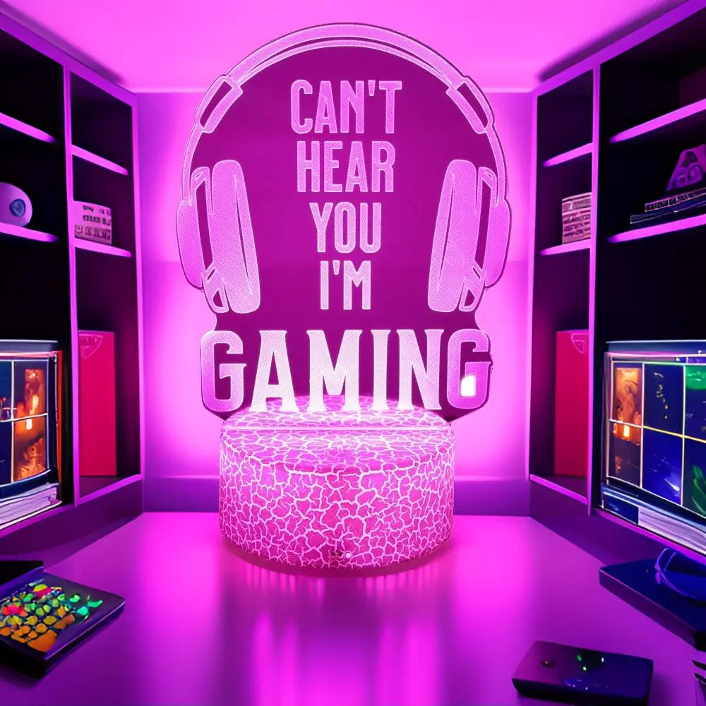 Neon Gamer 3D LED Night Light for Gaming Room - Smarsty