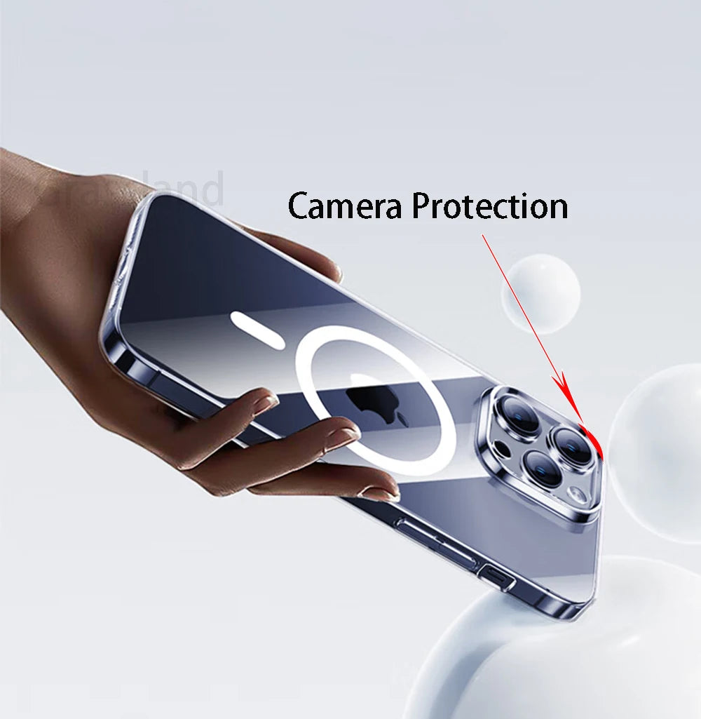 MagSafe Wireless Charge Case For iPhone Clear Back - Smarsty