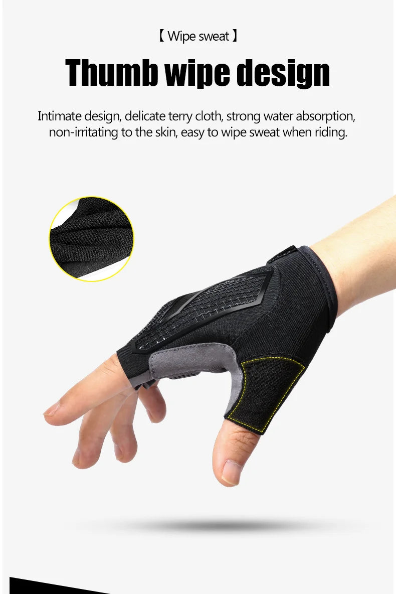 Breathable Half Finger Cycling Gloves Anti Slip Gel Pads - Smarsty