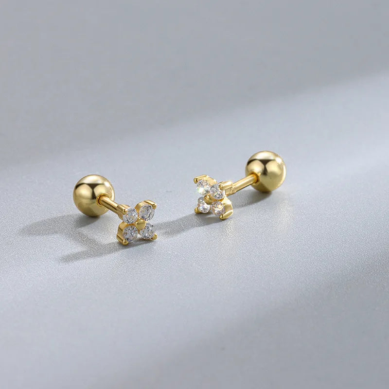 Hypoallergenic Heart Stud Earrings Screw Back For Women - Smarsty