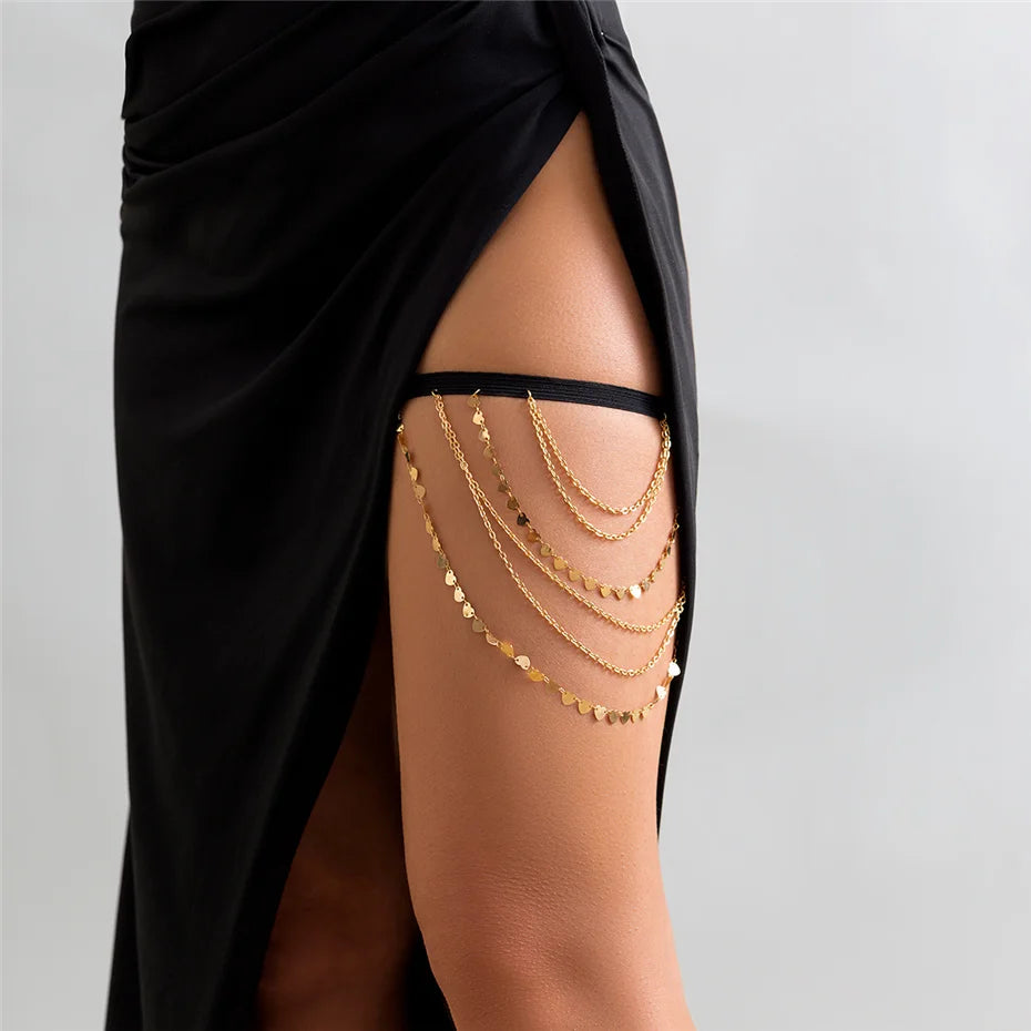 Boho Chic Elastic Band Leg Chain Body Jewelry - Smarsty