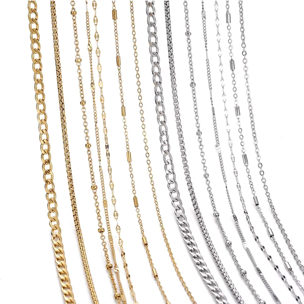 No Fade 2M Gold Stainless Steel Beaded Chain Durable - Smarsty